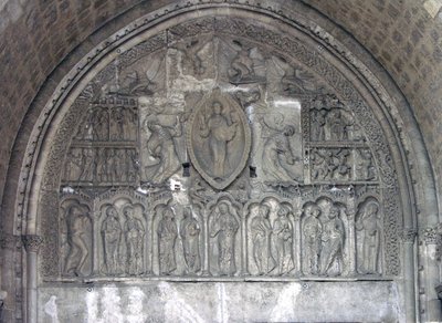 Cristo con due angeli e scene della vita di S. Etienne, dalla porta nord da French School