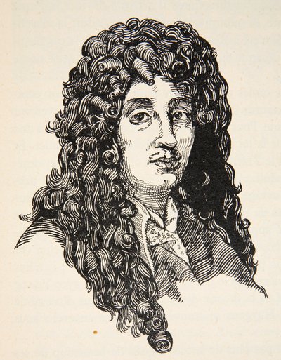 Christiaan Huygens, copia di Boris Mestchersky, illustrazione da Histoire de la Nation Francaise, Sciences, Volumi I & II, di Gabriel Hanotaux, 1924 da French School