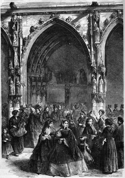 Christian Rie - Domenica delle Palme: distribuzione dei rami alla porta della chiesa Saint Germain l