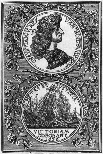 Cristiano V (1646-99) re di Danimarca e Norvegia, illustrazione da Description de l