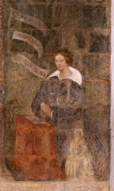 Chiesa (Eglise Saint-Jean-Baptiste). Interno. Cappella Saint-Fursy. Affreschi murali. La glorificazione di Maria (fresque dite de la bonne mort). Inizio XVII secolo da French School