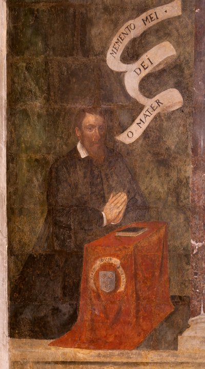Chiesa (Eglise Saint-Jean-Baptiste). Interno. Cappella Saint-Fursy. Dipinti murali. La glorificazione di Maria (fresque dite de la bonne mort). Inizio XVII secolo da French School