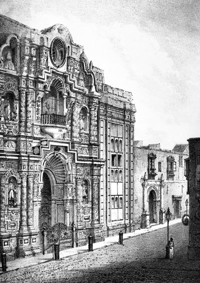 Chiesa della Misericordia, Lima (incisione) da French School