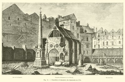 Cimitero e ossari degli Innocenti nel 1785 da French School