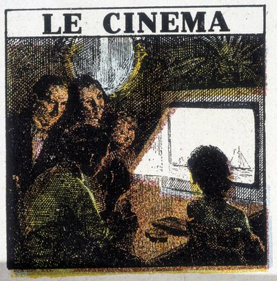 Proiezione cinematografica, circa 1920 da French School
