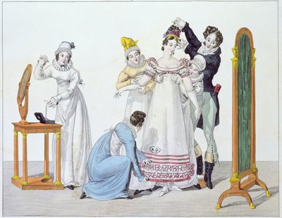 Cinq pour Une, tavola 3 dalla serie Le Bon Genre, inizio XIX secolo da French School