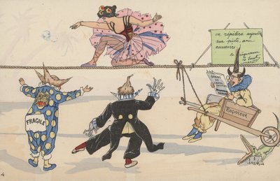 Scena circense, da un set di cartoline interconnesse da French School