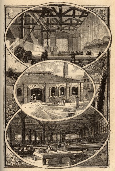 Cirey-sur-Vezouze (Meurthe-et-Moselle) - MANUFACTURE DES GLACES - incisione in "PATRIE" - DESCRIPTION PICTURESQUE DE LA FRANCE EN 6 VOLUMES DI LUCIEN HUARD - fine XIX secolo da French School