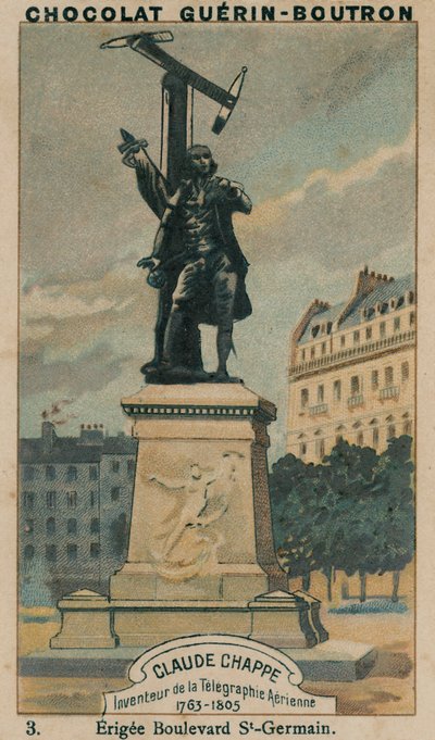 Claude Chappe, Inventore del Telegrafo Aereo, 1763-1805, eretta Boulevard St-Germain da French School