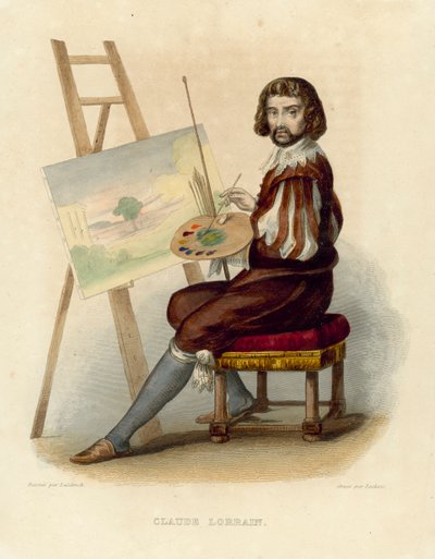 Claude Lorrain (incisione colorata) da French School