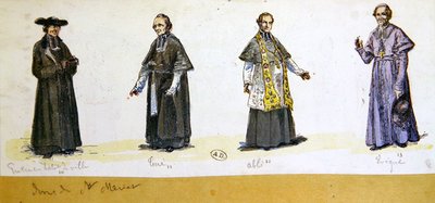 Costumi clericali in Francia durante il XIX secolo da French School