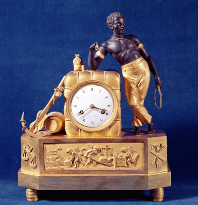 Orologio a forma di balla con figurina di scaricatore, dopo il 1787 da French School