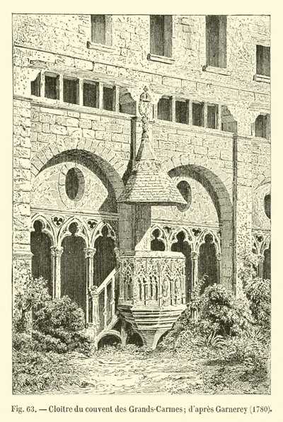 Chiostro del convento dei Grands-Carmes; secondo Garnerey, 1780 da French School