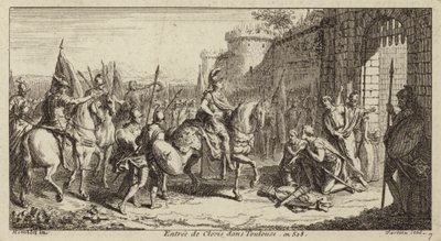 Clodoveo I, Re dei Franchi, entra a Tolosa dopo aver sconfitto i Visigoti, 508 da French School