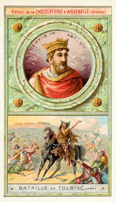 Clodoveo I alla Battaglia di Tolbiac, 496 da French School