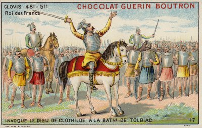 Clodoveo I invoca il Dio di Clotilde alla Battaglia di Tolbiac, 496 da French School