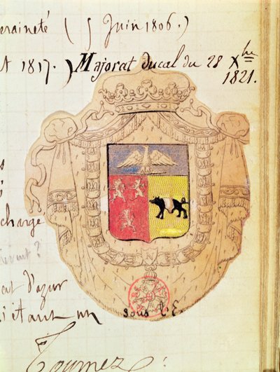 Stemma di Charles Maurice de Talleyrand-Périgord (1754-1838) Principe di Benevento da French School