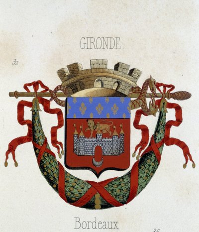 Stemma della città di Bordeaux - in "Armorial National de France" di H. Traversier, Parigi da French School