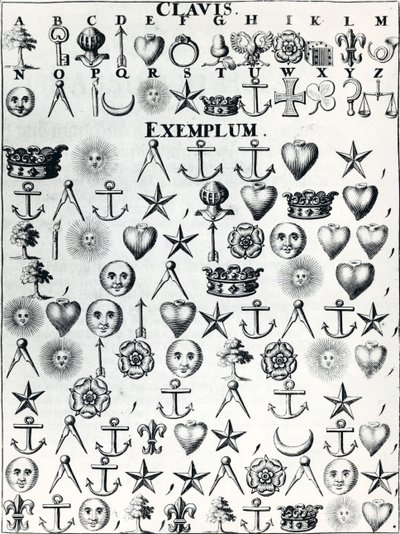 Linguaggio codificato, da Cryptographia, oder geheime Schrifft mund und wurckliche Correspondenss di Johann Balthasar Friderici, pubblicato ad Amburgo nel 1685 da French School