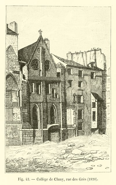 Collegio di Cluny, rue des Grès, 1820 da French School
