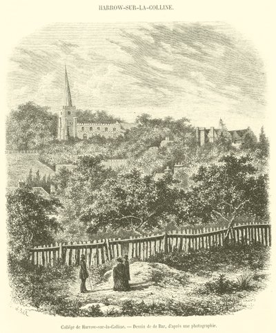 Collegio di Harrow-on-the-Hill (incisione) da French School