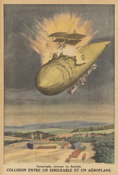 Collisione tra un dirigibile e un aeroplano in Austria da French School