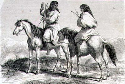 Indiani Comanche negli anni 1860 (incisione) da French School