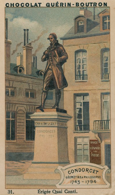 Condorcet, Geometra e Filosofo, 1743-1794, eretta Quai Conti da French School