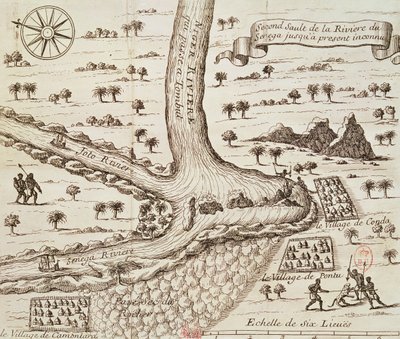 Confluenza del nero, del Joto e del Senegal, illustrazione da 
