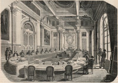 Consiglio di stato - Sala del comitato - Incisione in "Tableau-de-Paris" di Edmond Texier 1852 da French School