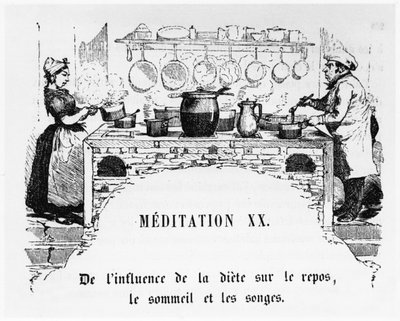 Cucina, illustrazione da La Physiologie du Goût, ou Méditations de Gastronomie di Anthelme Brillat-Savarin (1755-1826) da French School