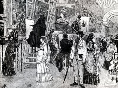 Copisti nella Grande Galerie del Louvre, c.1880 da French School