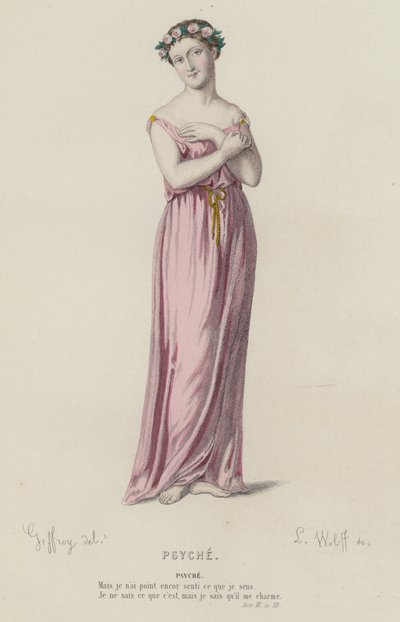 Corneille, Psiche, Atto III, Scena III (incisione colorata) da French School