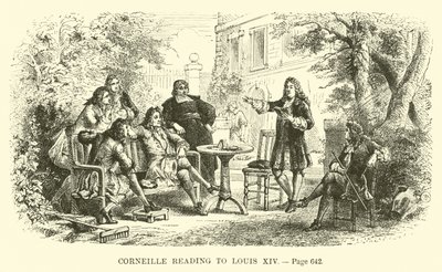 Corneille che legge a Luigi XIV da French School