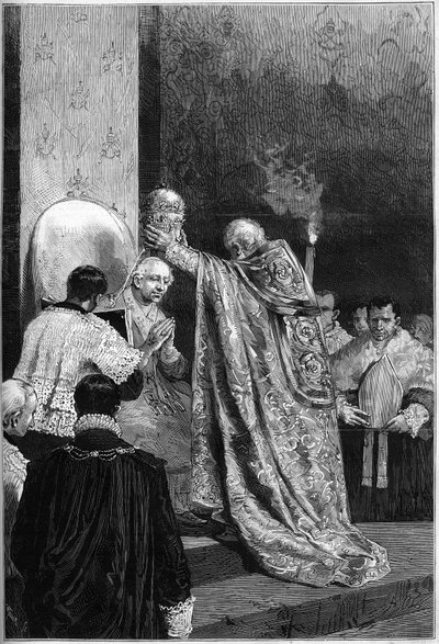 Incoronazione di Papa Leone XIII (1810-1903) nella Cappella Sistina da French School