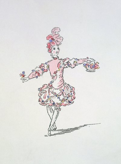Design del costume per un giovane egiziano come Primavera in Les Fetes de l