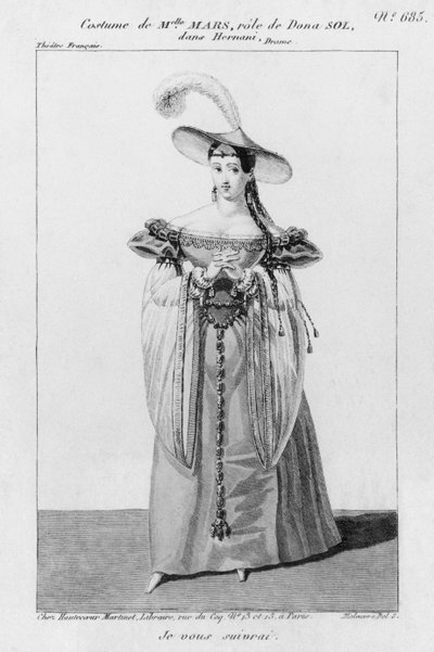 Costume per Mademoiselle Mars nel ruolo di Dona Sol, in 