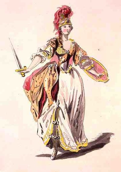 Bozzetto di costume per Minerva, dalla collezione Menus Plaisirs da French School