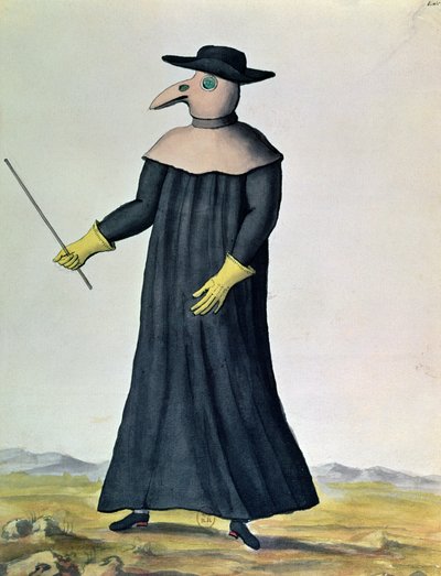 Costume progettato per proteggere i medici dalla peste da French School