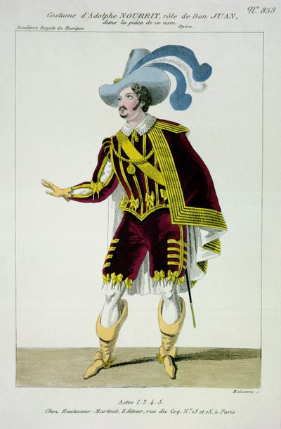 Costume per Adolphe Nourrit nel ruolo di Don Giovanni nell