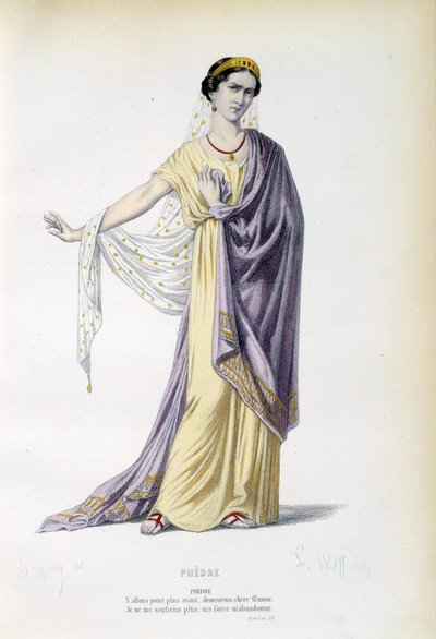 Costume per il personaggio di Fedra nel pezzo omonimo di Jean Racine (1639-1699) XIX secolo Parigi, Comédie-Française da French School
