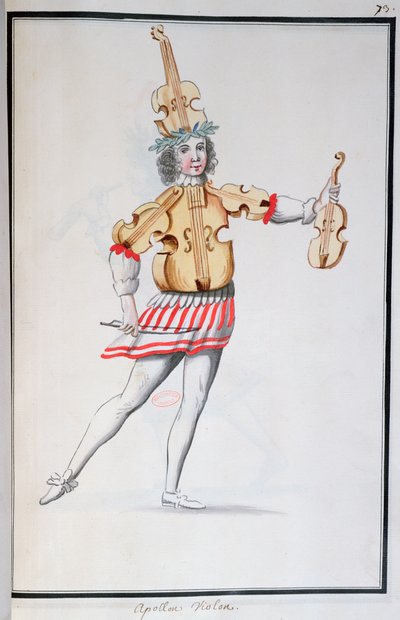 Costume di Apollo-Violino per il Ballet de la Nuit di Jean-Baptiste Lully danzato da Luigi XIV, 23 febbraio 1653 da French School