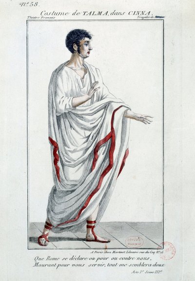 Costume del comico Francois-Joseph Talma nella tragedia 