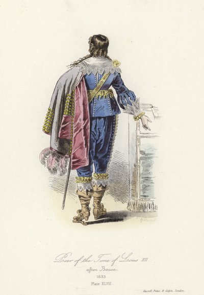 Costume del tempo di Luigi XIII di Francia da French School