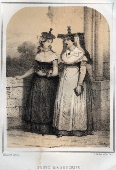 Costumi della Borgogna - Incisione in 