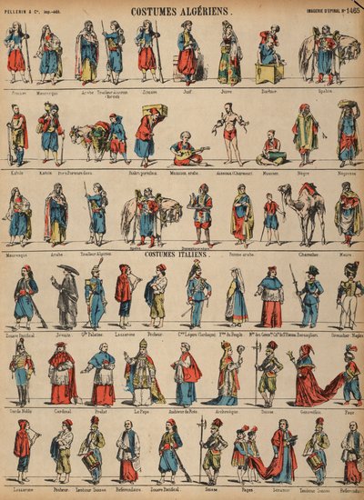 Costumi di Algeria e Italia da French School