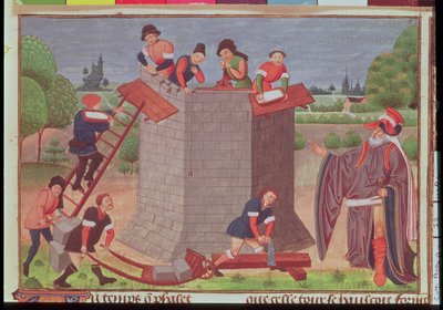 Costruzione della Torre di Babele, miniatura da 