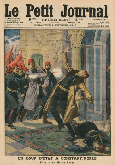 Colpo di Stato a Costantinopoli, assassinio di Nazim Pasha, illustrazione di copertina da 