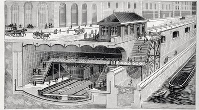 Sezione della stazione Saint Michel a Parigi da French School
