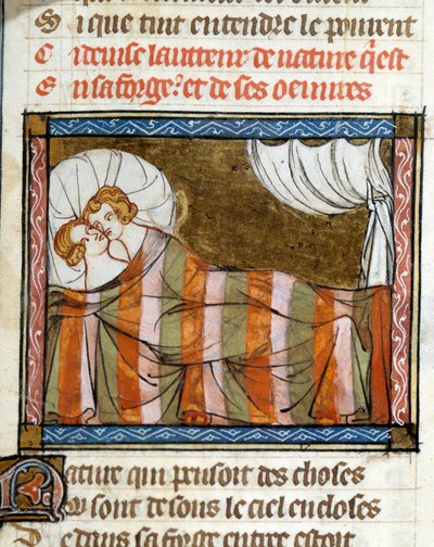 Coppia a letto. Miniatura tratta dal 